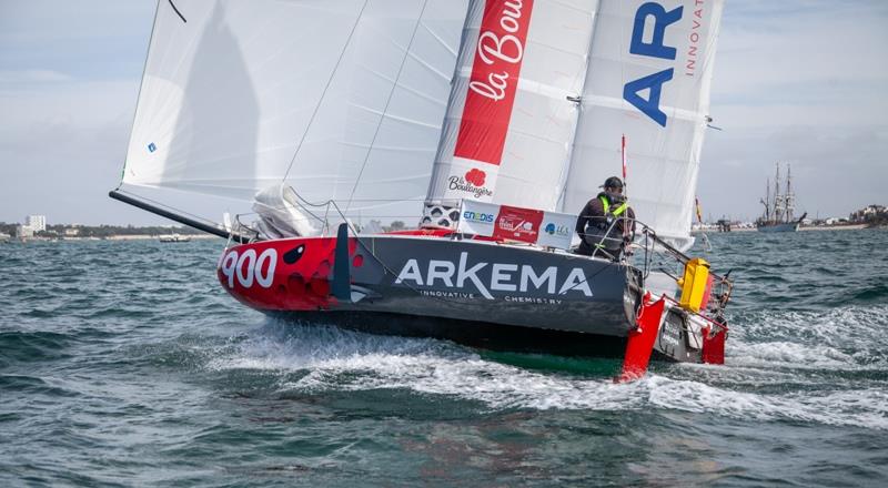 The Mini 6.50 Arkema 3 - Mini Transat La Boulangère, Leg 1 photo copyright Vincent Olivaud / Team Arkema Lalou Multi taken at  and featuring the Multi 50 class