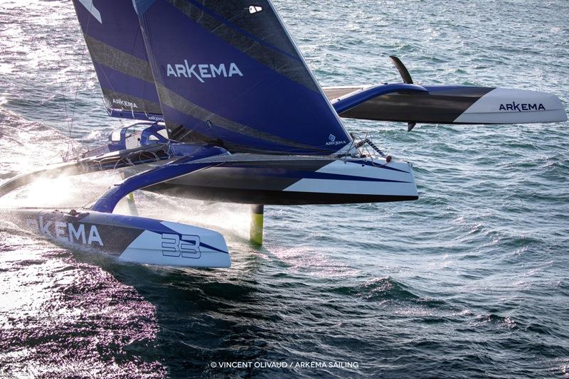 The Ocean Fifty Arkema 4 in full action - photo © Vincent Olivaud / Arkema Sailing
