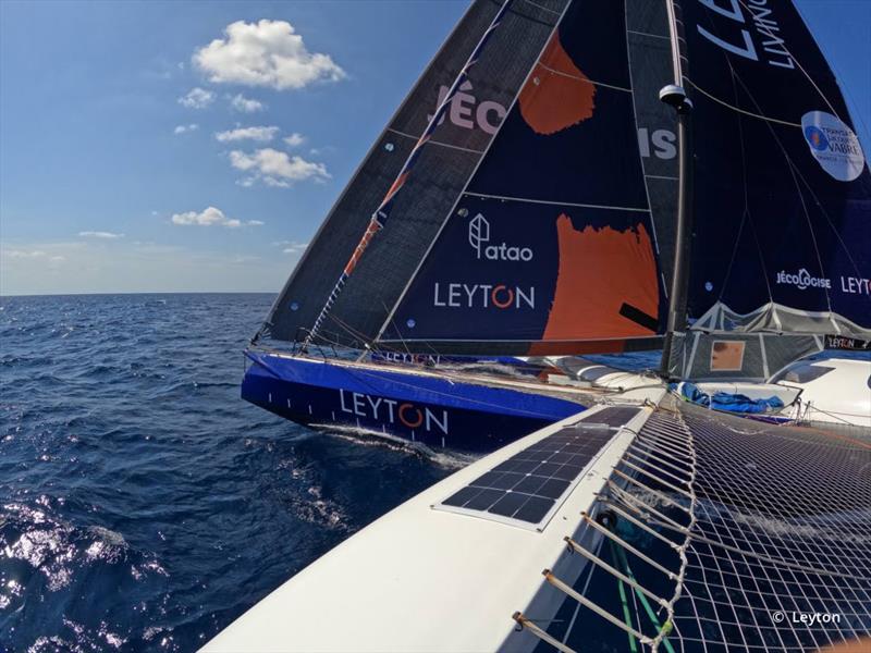 Leyton rounds Fernando de Noronha in second place in the Transat Jacques Vabre photo copyright Leyton  taken at  and featuring the Multi 50 class