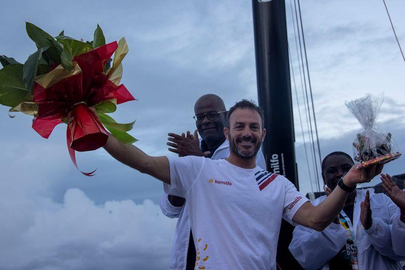 Eric Peron (Komilfo) takes fourth in the Ocean 50 class, Route du Rhum-Destination Guadeloupe photo copyright Alexis Courcoux taken at  and featuring the Multi 50 class