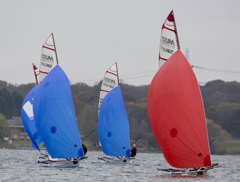 Musto Skiffs at the Ovington Inland Championships photo copyright Tim Olin / www.olinphoto.co.uk taken at Grafham Water Sailing Club and featuring the Musto Skiff class