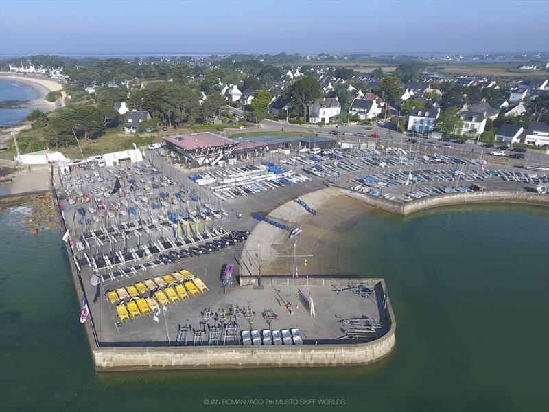 Musto Skiff worlds in Carnac day 1 photo copyright Ian Roman / www.ianroman.com taken at Yacht Club de Carnac and featuring the Musto Skiff class