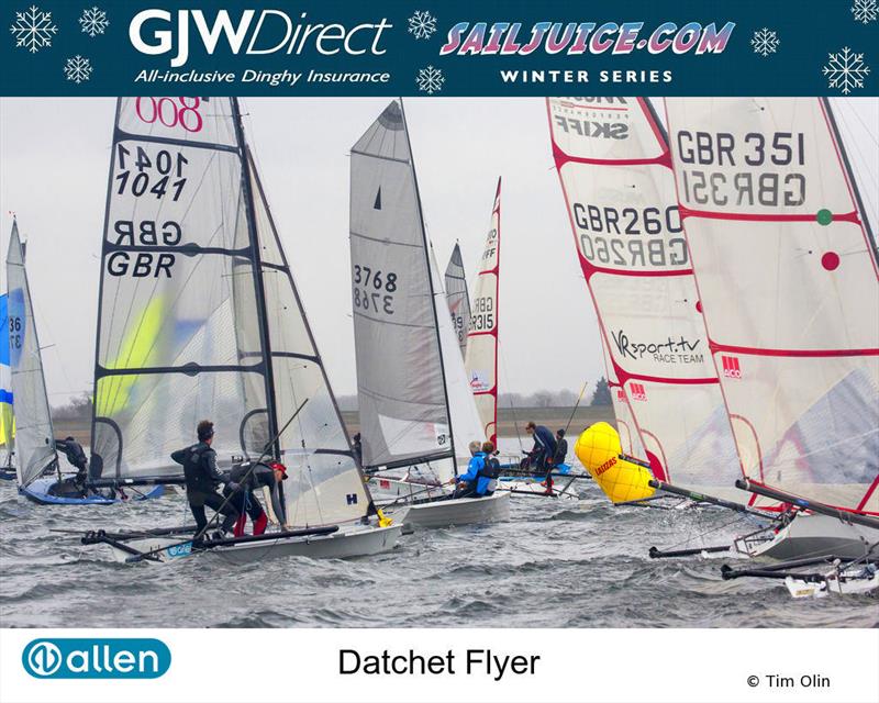 Musto Skiffs rounding a mark during the GJW Direct SailJuice Winter Series Datchet Flyer - photo © Tim Olin / www.olinphoto.co.uk