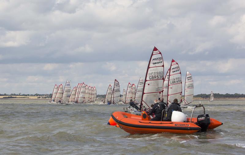 Harken UK Musto Skiff Nationals at Brightlingsea day 1 photo copyright Tim Olin / www.olinphoto.co.uk taken at Brightlingsea Sailing Club and featuring the Musto Skiff class