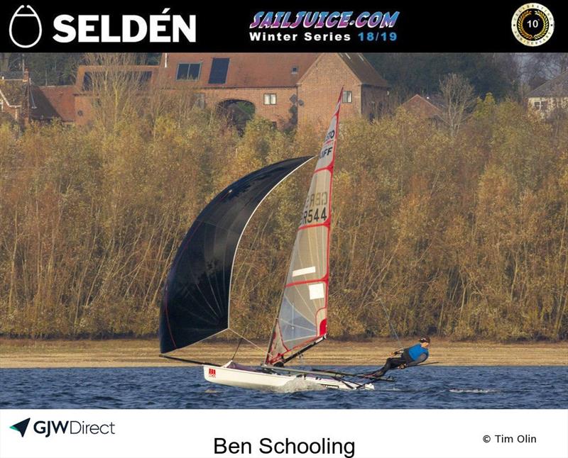 Ben Schooling during the Fernhurst Books Draycote Dash 2018 photo copyright Tim Olin / www.olinphoto.co.uk taken at Draycote Water Sailing Club and featuring the Musto Skiff class