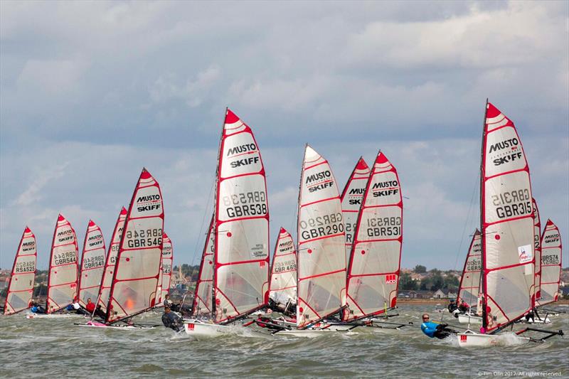 Musto Skiffs racing photo copyright Tim Olin / www.olinphoto.co.uk taken at  and featuring the Musto Skiff class