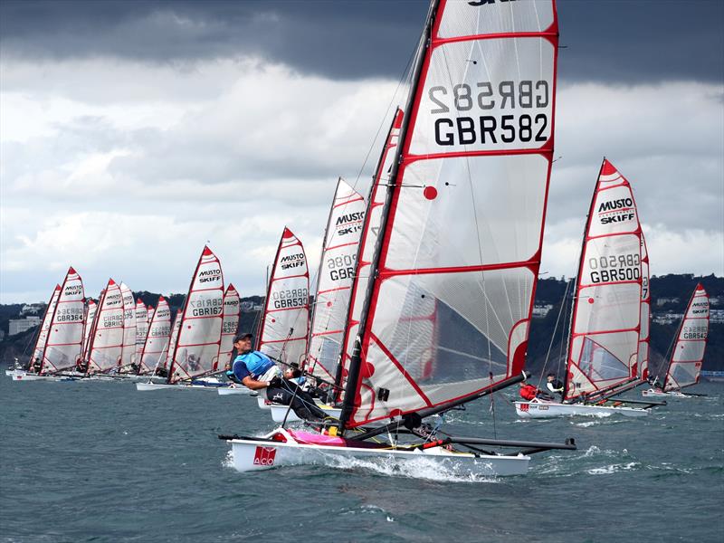 Noble Marine UK MUSTO Skiff National Championships 2020 day 2 photo copyright Natalie Hilton taken at Brixham Yacht Club and featuring the Musto Skiff class