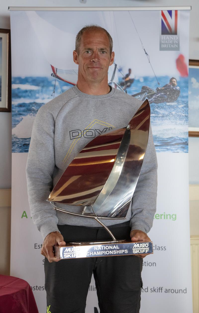 Peter Greenhalgh wins the Noble Marine UK MUSTO Skiff National Championships 2020 photo copyright Tim Olin / www.olinphoto.co.uk taken at Brixham Yacht Club and featuring the Musto Skiff class