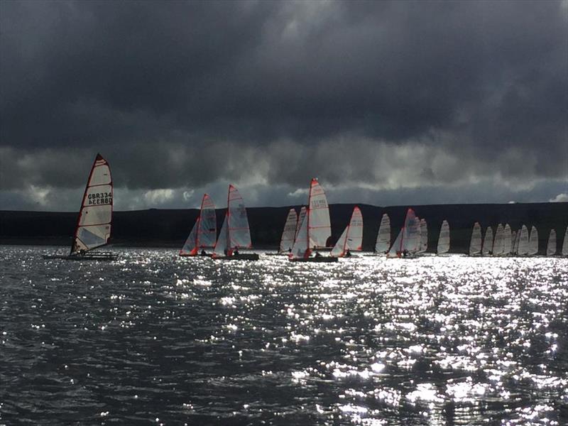 A stormy Saturday during the Musto Skiff and 29er Open at Derwent Reservoir photo copyright Jess Cowley taken at Derwent Reservoir Sailing Club and featuring the Musto Skiff class