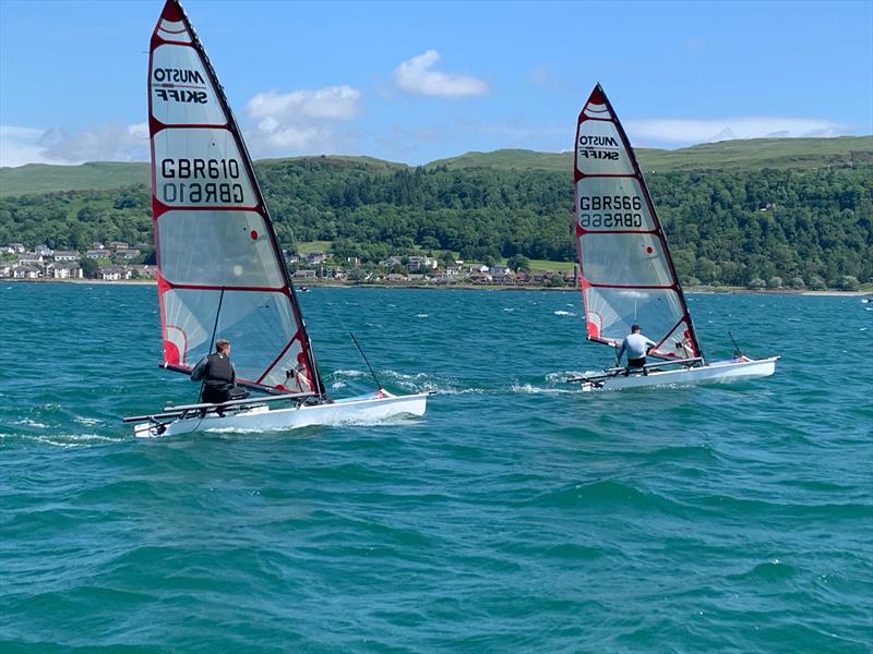 Musto Skiff Hyde Sails Series at Largs photo copyright Hilary Connelly taken at Largs Sailing Club and featuring the Musto Skiff class