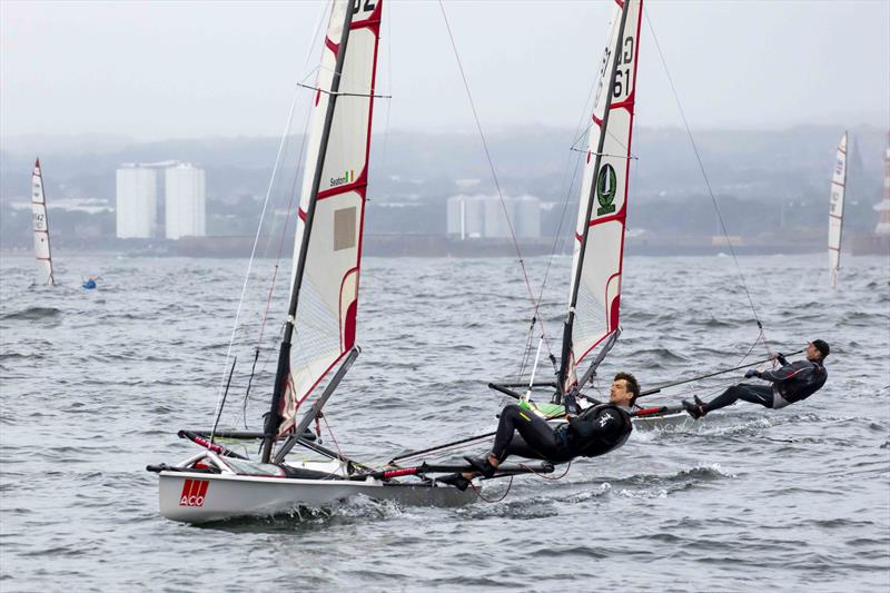 Ryan Seaton on day 3 of the Noble Marine UK Musto Skiff National Championships at Sunderland photo copyright Tim Olin / www.olinphoto.co.uk taken at Sunderland Yacht Club and featuring the Musto Skiff class