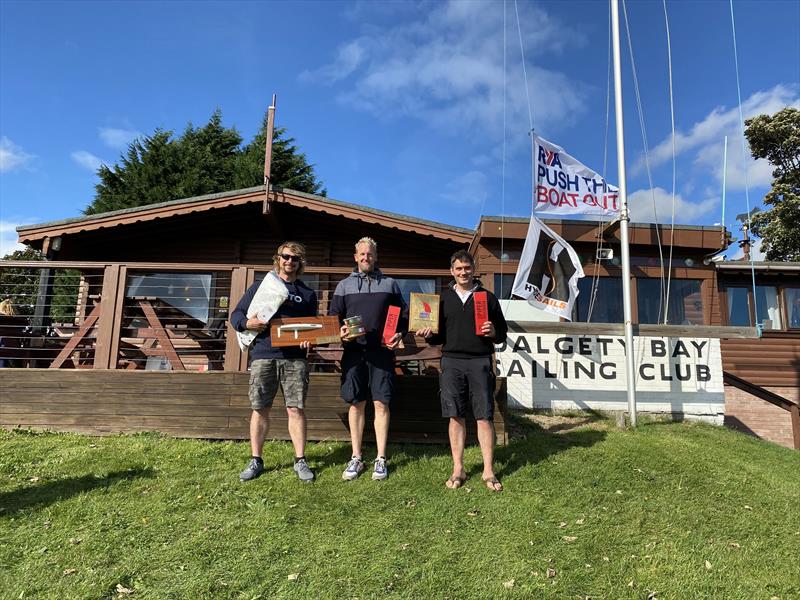 Podium (l-r) Andy Tarboton, Jono Shelley & Jamie Hilton in the Hyde Sails Scottish and Northern Skiff National Championships at Dalgety Bay - photo © Peter Taylor