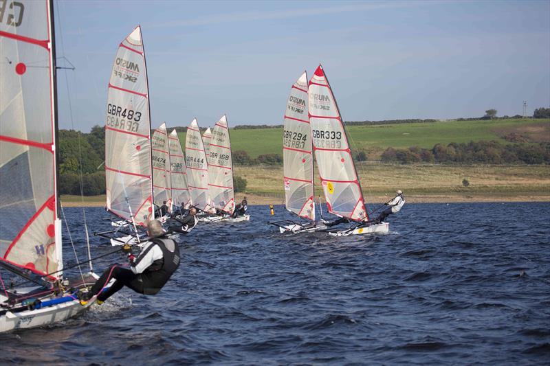 Musto Skiffs at Derwent Reservoir photo copyright Tim Olin / www.olinphoto.co.uk taken at Derwent Reservoir Sailing Club and featuring the Musto Skiff class