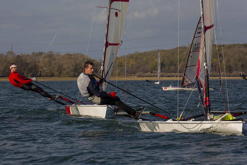 Musto Skiffs in the Ovington Inland Championships at Grafham photo copyright Tim Olin / www.olinphoto.co.uk taken at Grafham Water Sailing Club and featuring the Musto Skiff class