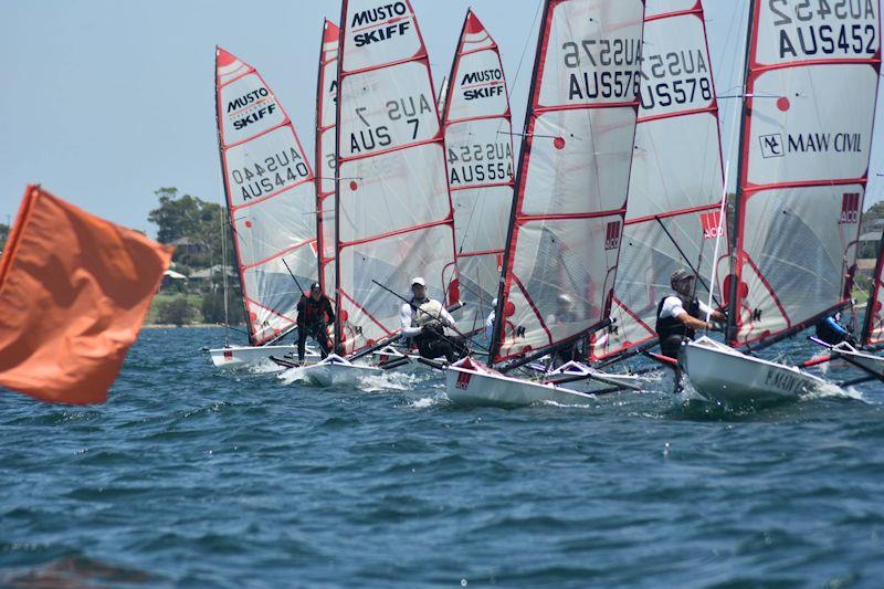 Australian Musto Skiff National Championship 2019 photo copyright Phil Mayo taken at Wangi RSL Amateur Sailing Club and featuring the Musto Skiff class