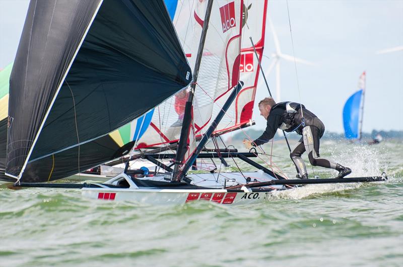 2019 ACO MUSTO Skiff World Championship photo copyright Femke de Vries / Watersport T taken at Royal Yacht Club Hollandia and featuring the Musto Skiff class