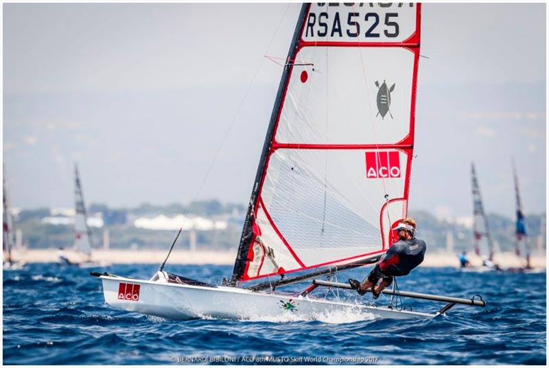 Andy Tarboton - ACO 8th MUSTO Skiff World Championship 2017 photo copyright Bernardí Bibiloni / www.bernardibibiloni.com taken at Club Nàutic S'Arenal and featuring the Musto Skiff class