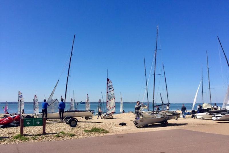 Stokes Bay SC annual skiff open meeting photo copyright Emma Pearson taken at Stokes Bay Sailing Club and featuring the Musto Skiff class