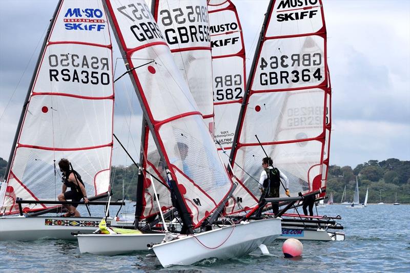 2021 Musto Skiff Corona Cup Round 2 - Start line photo copyright Natalie Hilton taken at  and featuring the Musto Skiff class