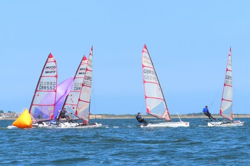 Racing around mark - Chanonry Musto Skiff Open Event photo copyright Lisa Pattenden taken at Chanonry Sailing Club and featuring the Musto Skiff class