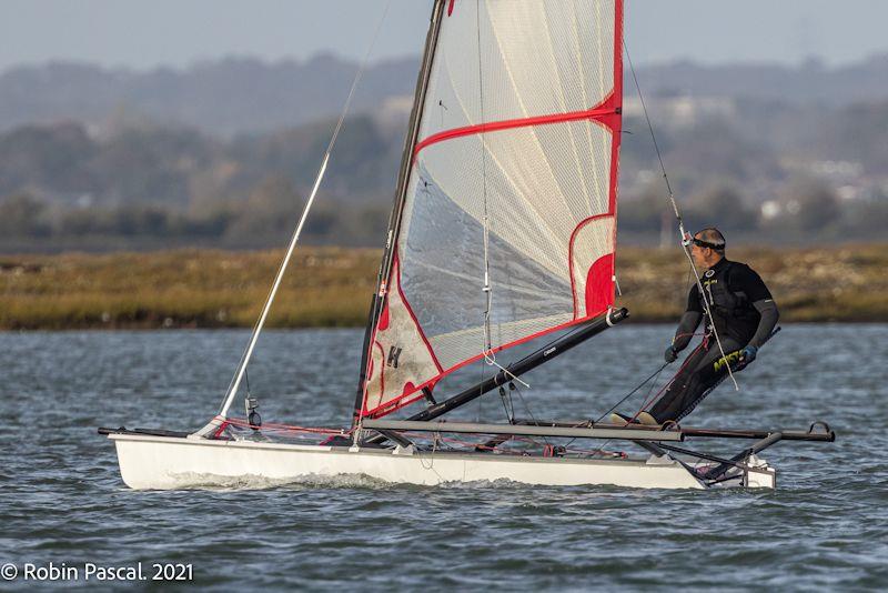Peter Greenhalgh wins the Musto Skiff Southern Series at Itchenor photo copyright Robin Pascal taken at Itchenor Sailing Club and featuring the Musto Skiff class