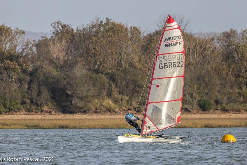 Dan Vincent at the Musto Skiff Southern Series at Itchenor photo copyright Robin Pascal taken at Itchenor Sailing Club and featuring the Musto Skiff class