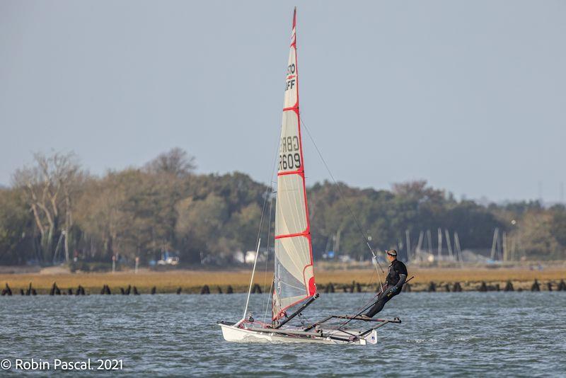 Peter Greenhalgh wins the Musto Skiff Southern Series at Itchenor photo copyright Robin Pascal taken at Itchenor Sailing Club and featuring the Musto Skiff class