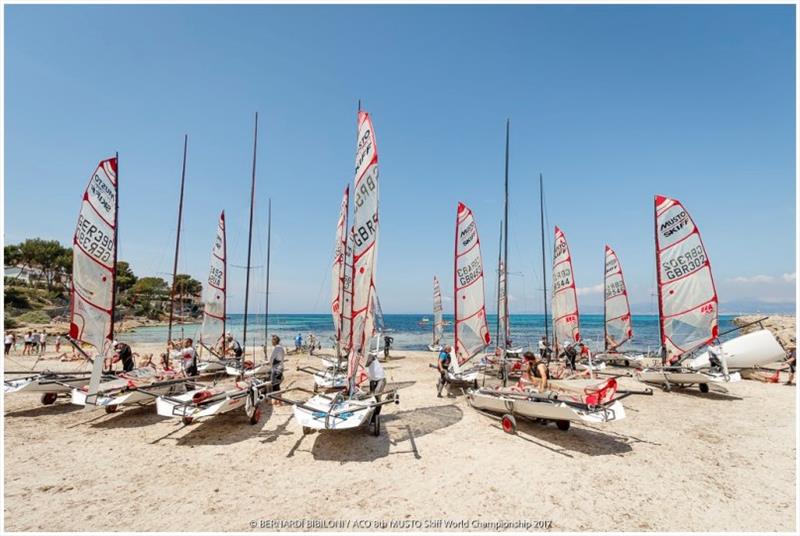 Musto Skiffs on beach at Palma - photo © Bernardi Bibiloni