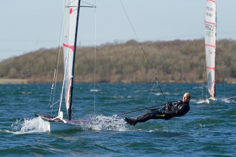 Pete Greenhalgh in the Musto Skiffs during the Ovington Inlands at Grafham - photo © Paul Sanwell / OPP