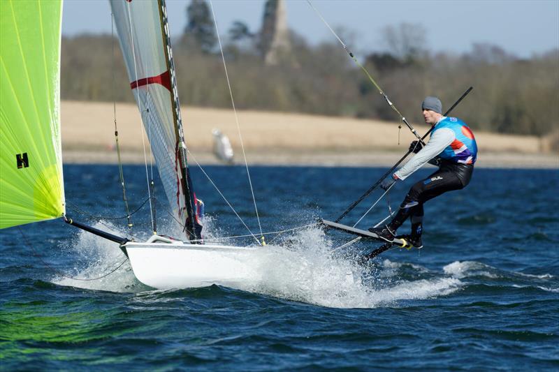 Dan Vincent in the Musto Skiffs during the Ovington Inlands at Grafham - photo © Paul Sanwell / OPP