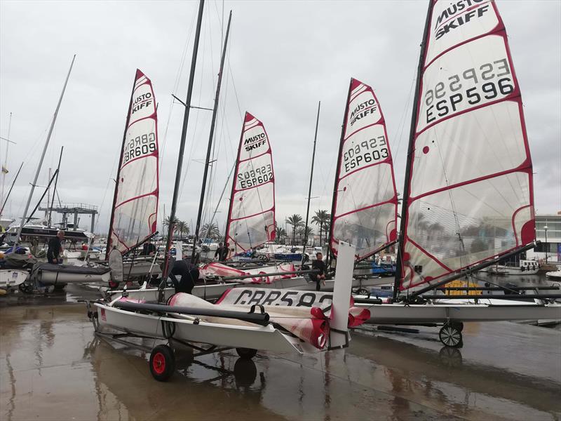 Rain in Palma on day 1 of the Princess Sofia Regatta 2022 - photo © IMSCA, 2022 - Musto Skiff European Championship 2022