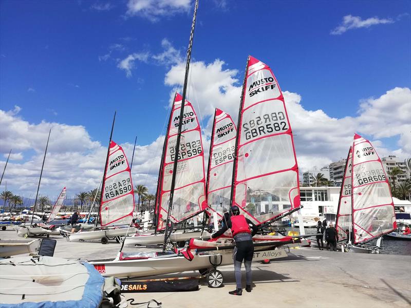 Getting ready to launch on day 2 at the Princess Sofia Regatta 2022 photo copyright IMSCA, 2022 - Musto Skiff European Championship 2022 taken at Club Nàutic S'Arenal and featuring the Musto Skiff class