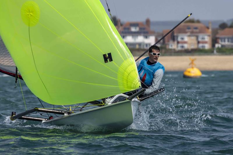 Dan Vincent in the Musto Skiff class during the Stokes Bay Skiff Open photo copyright Tim Olin / www.olinphoto.co.uk taken at Stokes Bay Sailing Club and featuring the Musto Skiff class