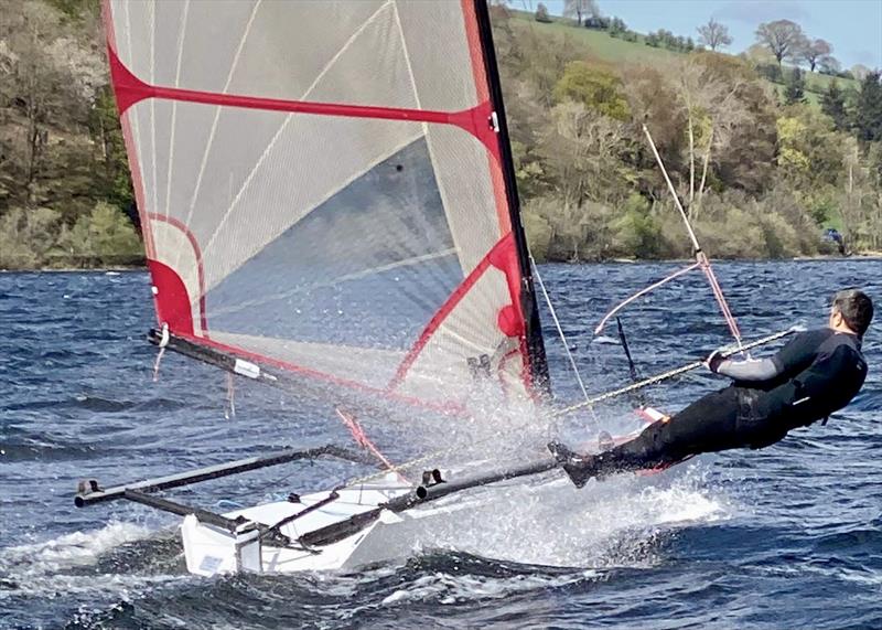 Danny Boatman in the Musto Skiffs during the Ullswater Daffodil Regatta photo copyright Steve Robson taken at Ullswater Yacht Club and featuring the Musto Skiff class