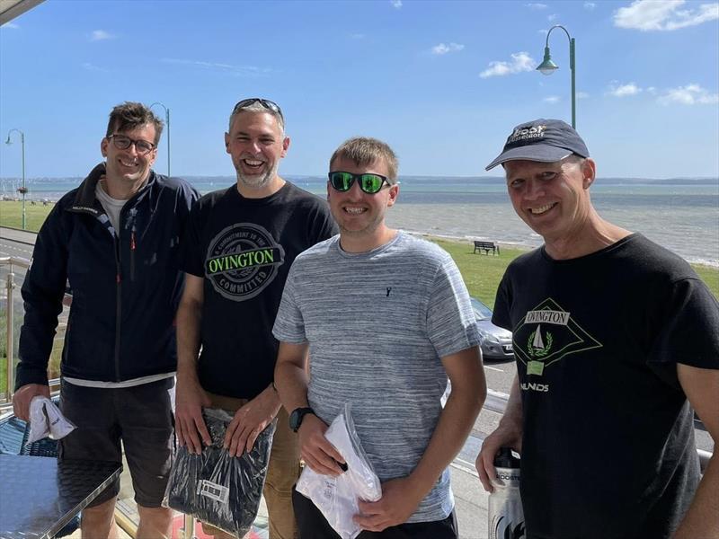 Lee-on-the-Solent Musto Skiff Open (l-r) Dan Vincent, Bruce Keen, Josh Belben, and Andrew Gould - photo © Gary Taw