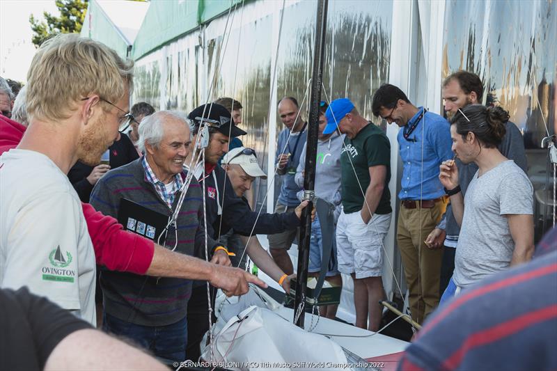 Class with prototype on day 1 of the ACO 11th Musto Skiff Worlds at Kiel Week photo copyright Bernardí Bibiloni / www.bernardibibiloni.com taken at Kieler Yacht Club and featuring the Musto Skiff class