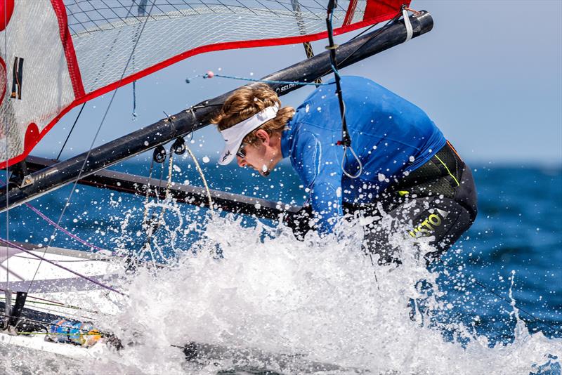 The overall lead after four races of the 11th ACO Musto Skiff World Championship was taken by Andy Tarboton (South Africa) at Kiel Week photo copyright ChristianBeeck.de / Kieler Woche taken at Kieler Yacht Club and featuring the Musto Skiff class