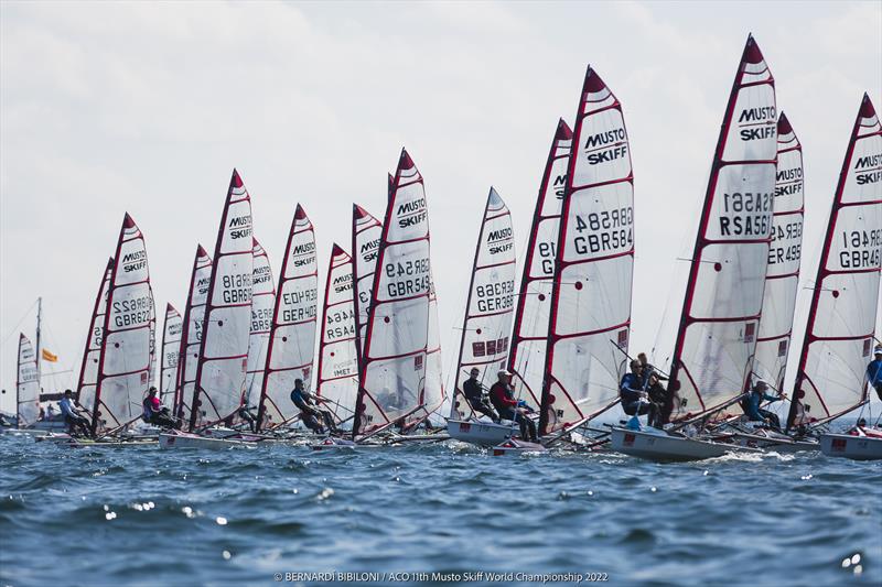 Day 3 fleet during the 11th ACO Musto Skiff World Championship at Kiel Week - photo © Bernardí Bibiloni / www.bernardibibiloni.com