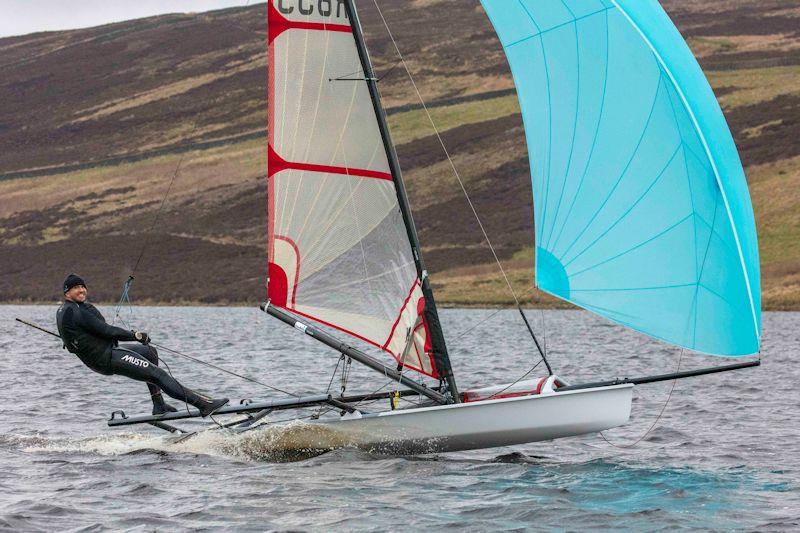 Danny Boatman wins the Yorkshire Dales Northern & Scottish Skiff Open 2023 photo copyright Tim Olin / www.olinphoto.co.uk taken at Yorkshire Dales Sailing Club and featuring the Musto Skiff class