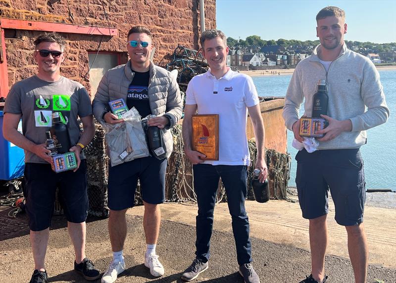 Musto Skiff event winners (L-R: J Hilton, B Maughan, A Conn, and D Trotter) photo copyright MSCA taken at East Lothian Yacht Club and featuring the Musto Skiff class