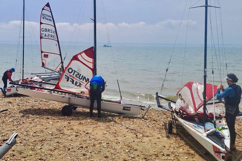 Musto Skiffs class training at Stokes Bay - photo © Mark Cooper