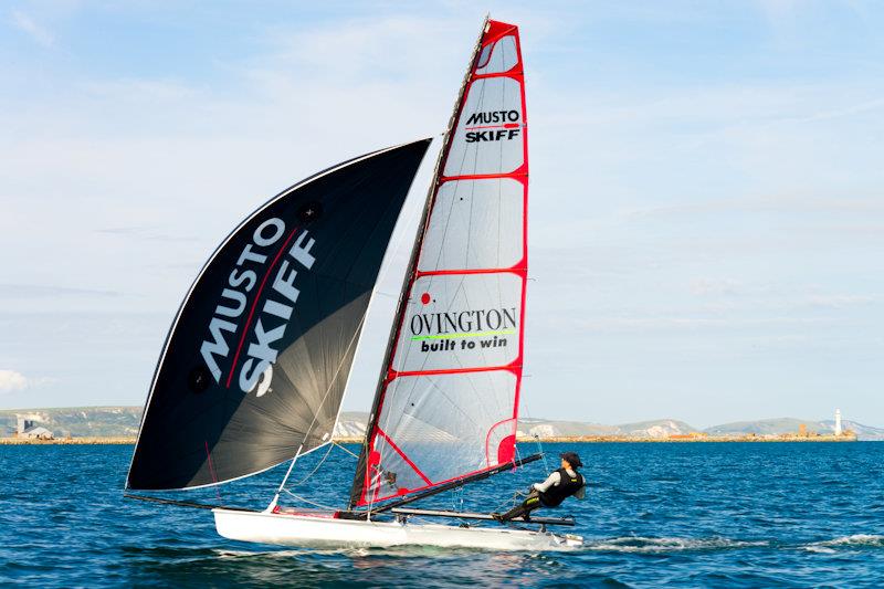 Ovington Boats launch the Musto Skiff X smaller mainsail - photo © Ovington Boats