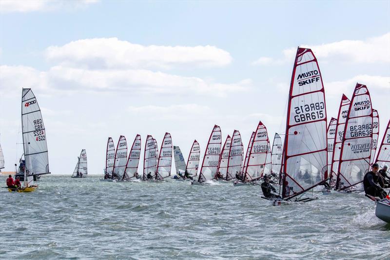 Stokes Bay Skiff Open photo copyright Tim Olin / www.olinphoto.co.uk taken at Stokes Bay Sailing Club and featuring the Musto Skiff class