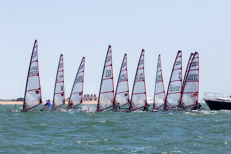 Start line during the Musto Skiff Open at Stokes Bay - photo © Tim Olin / www.olinphoto.co.uk