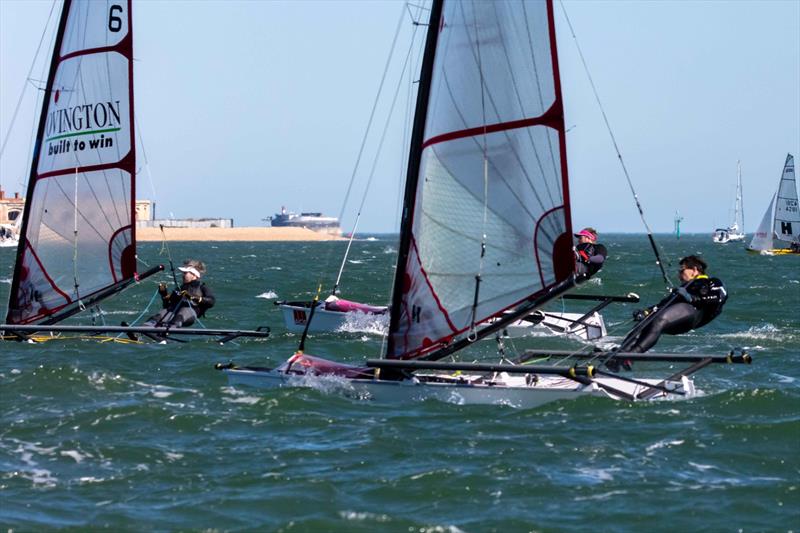 Brennan Robinson racing with the Mainsail X at the Stokes Bay Open 2025 (mainsail number 6 with the Ovington Boats logo) - photo © Tim Olin / www.olinphoto.co.uk
