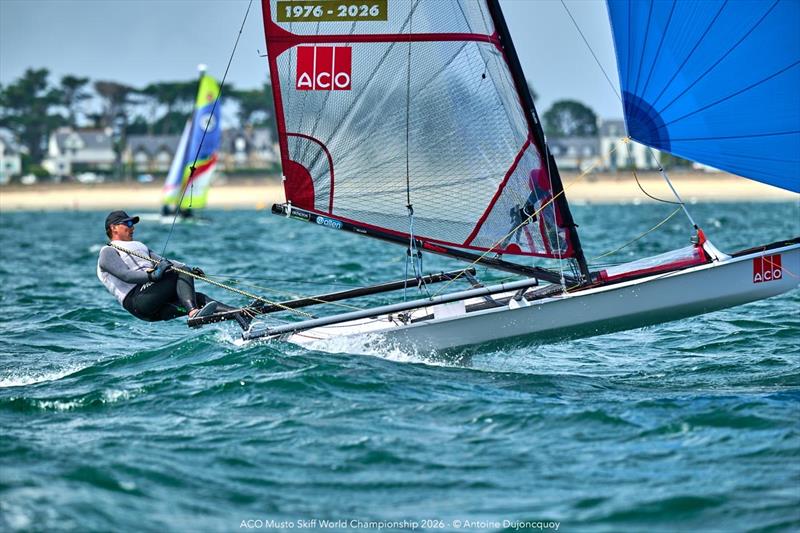 2026 ACO Musto Skiff World Championship - Day 2 photo copyright Antoine Dujoncquoy taken at Yacht Club de Carnac and featuring the Musto Skiff class
