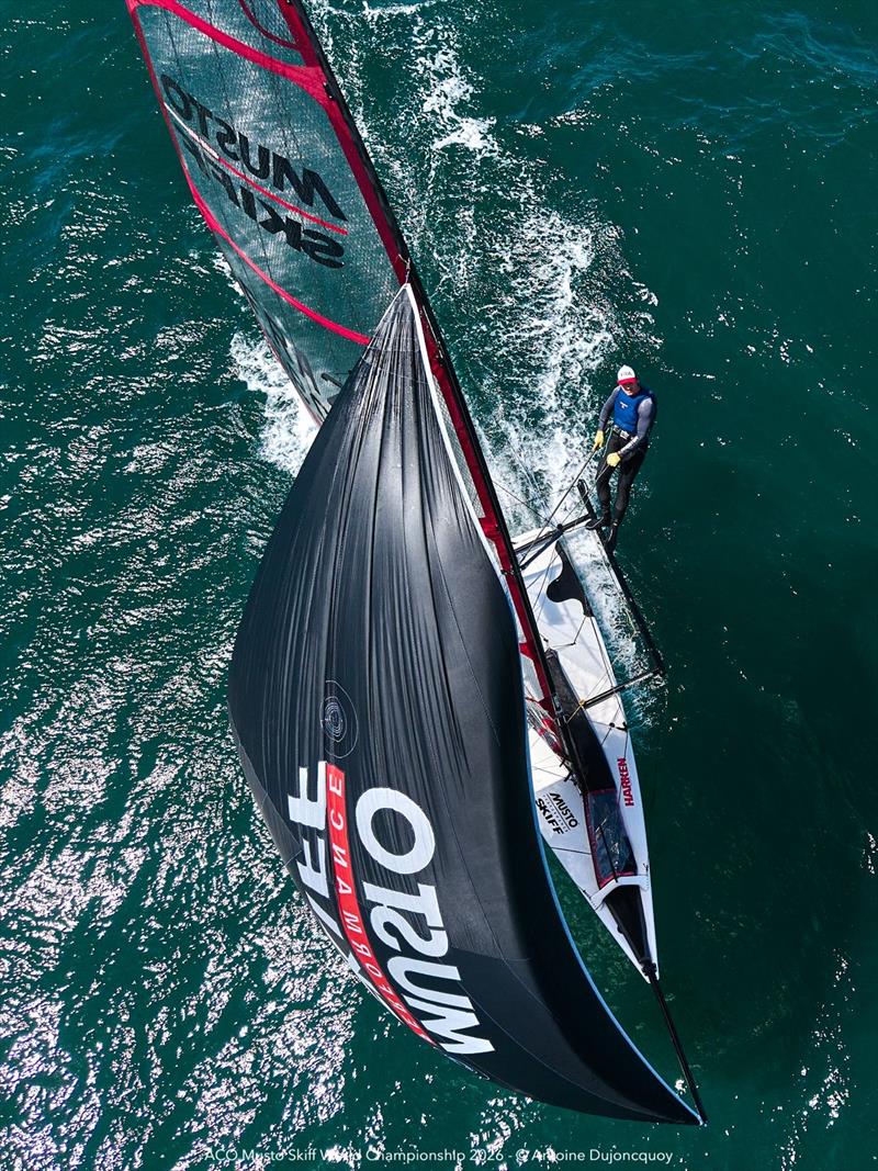 ACO Musto Skiff World Championship 2026 Day 3 photo copyright Antoine Dujoncquoy taken at Yacht Club de Carnac and featuring the Musto Skiff class