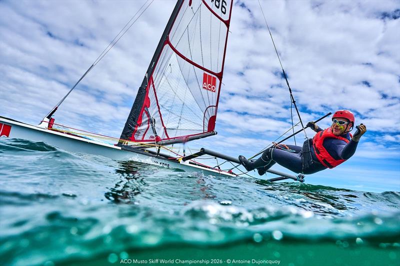 ACO Musto Skiff World Championship 2026 Day 3 photo copyright Antoine Dujoncquoy taken at Yacht Club de Carnac and featuring the Musto Skiff class