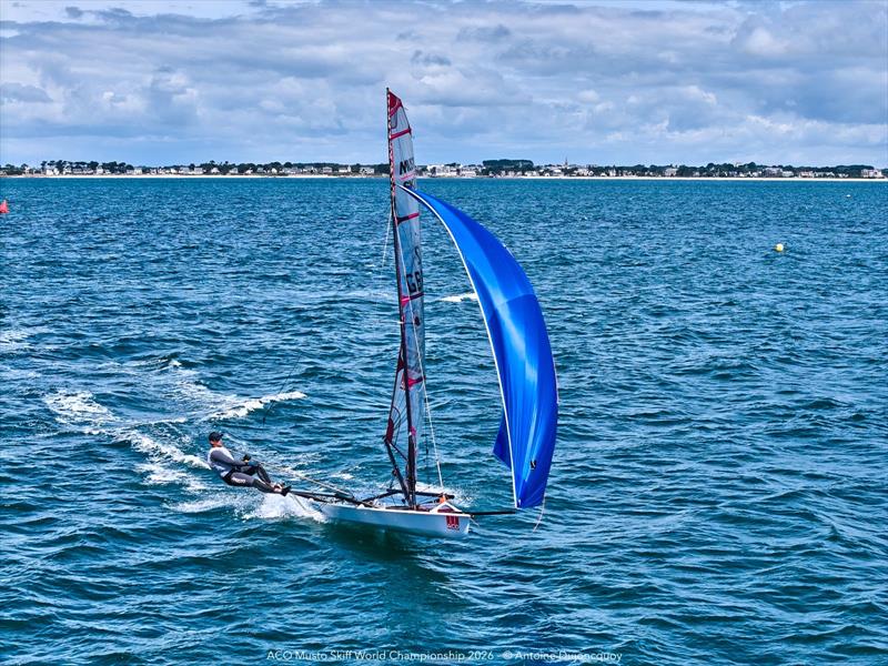 ACO Musto Skiff World Championship 2026 Day 3 photo copyright Antoine Dujoncquoy taken at Yacht Club de Carnac and featuring the Musto Skiff class