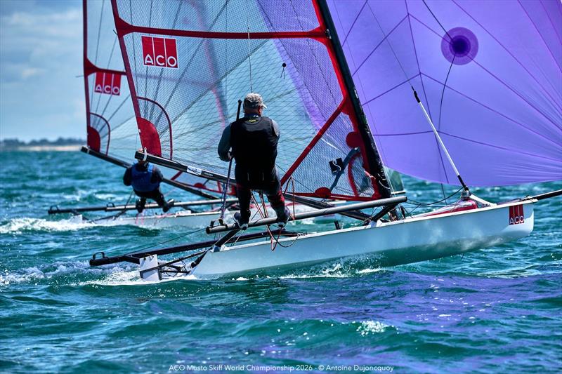 ACO Musto Skiff World Championship 2026 Day 3 photo copyright Antoine Dujoncquoy taken at Yacht Club de Carnac and featuring the Musto Skiff class